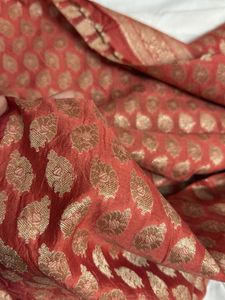 Elegant banarasi orange fabric