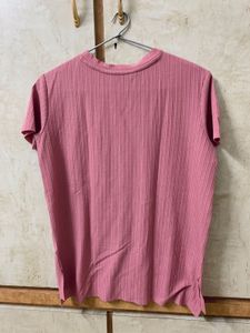 Pink Ribbed Tee - FIG top