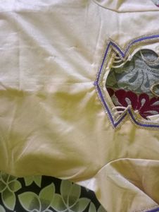 Gliter Kurta Top Cream Colour Half Sleeves