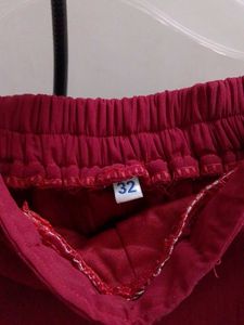 Maroon Top &amp; Palazzo Pants Set