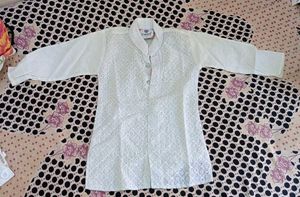 Boys&#39; White Embroidered Kurta