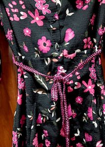 Floral Print Button Down Kids Dress