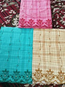 Pink Checkered Dress Material