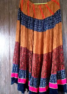 Colorful Tiered Midi Skirt
