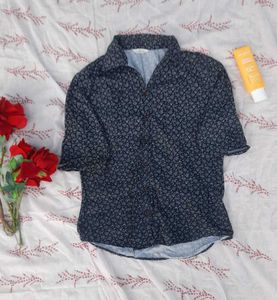 Floral Print Short Sleeve Button Down