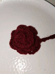 HANDMADE BAG CHARM Burgundy Crochet Rose