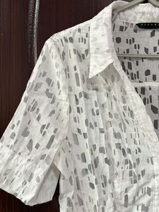Sisley White sheer Patterned Dress