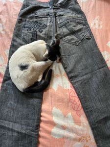 Vintage Gray Wash Denim Jeans