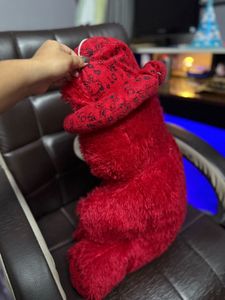 Red Plush Teddy Bear with Hat
