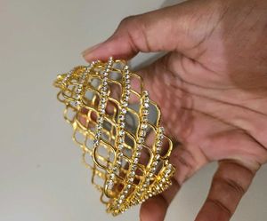 Gold Rhinestone Cuff Bracelet