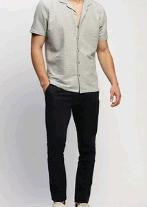 Zudio Men MAIRYCHECK Silver GREY Shirt
