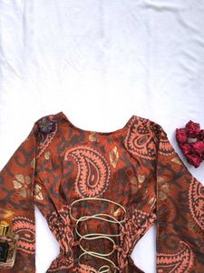 Paisley print Corset back kurti🫶🏻