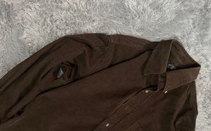 Oversized Cropped Corduroy Shirt
