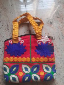 Handmade Red Emroidry Hand Purse