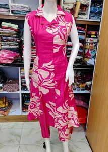 Muslin silk vertical co ord set