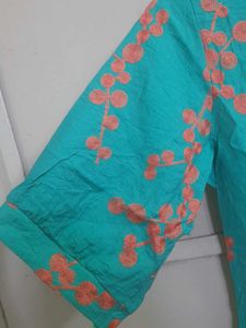 Leaves Green Imported Cotton Silk Mix Fabric