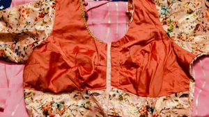 Floral saree stitched patch work blouse