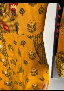Mustard Printed Kurta