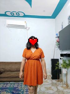 Orange Wrap Dress