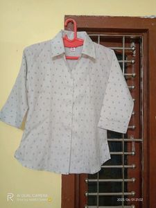 Cream Colour Formal Shirt With Little Flower Design | You Can Were This With Forma Jeans