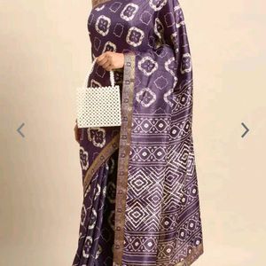 Purple Printed Saree