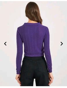 Purple Knit Crop Top (NUON by Westside)