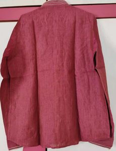Maroon Embroidered Bandhgala Shirt