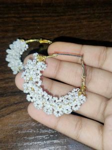 Handmade Beaded Hoop Earrings