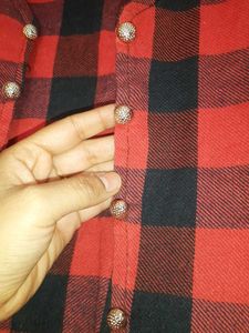 Red And Black Striped Overcoat