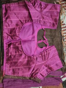 Ethnic Shining Brown saree  With Stich Blouse
