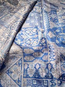 Printed silk white beautiful sari