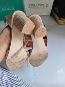 Rose Gold Shimmer Block Heels