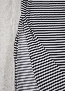 Striped Slit Skirt