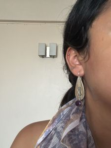 Silver Earrings with purple stone (925)