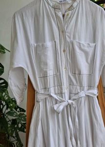 ZARA BASIC White Button Down Dress