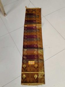 Tan With Meroon Semi Silk Saree ..
