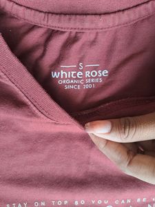 Burgundy- Brown Round Neck Female T- Shirt