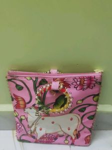 Pink Floral Pouch