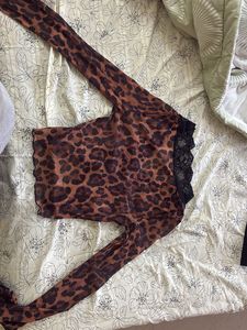 Leopard Print Lace Top