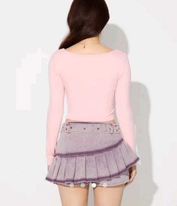 Pink Cutout Long Sleeve Top