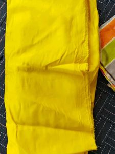 Yellow Mirror Work Unstitched Suit