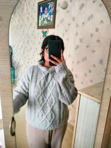 Cozy Gray Knit Sweater