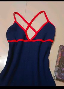 Pinterest Y2k Goth Cross Shoulder Ribbed Dress