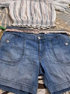 Combo  Of Top N  Hnm Denim  Short Imported Fabric