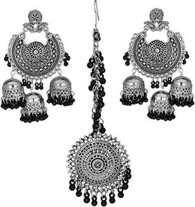 Jhumki Earings +Mang Tika