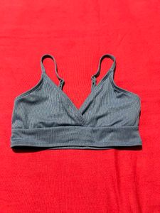 SHEIN Grey Ribbed Padded Bralette Top – Size 140