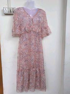 Floral Chiffon Midi Dress
