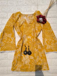 Mustard Short Kurti 🫶🏻
