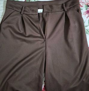 Brown Wide-Leg Trousers
