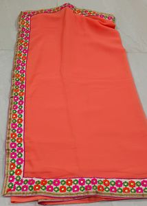 Crepe Silk Saree With Colorful Thread And Gold Thr